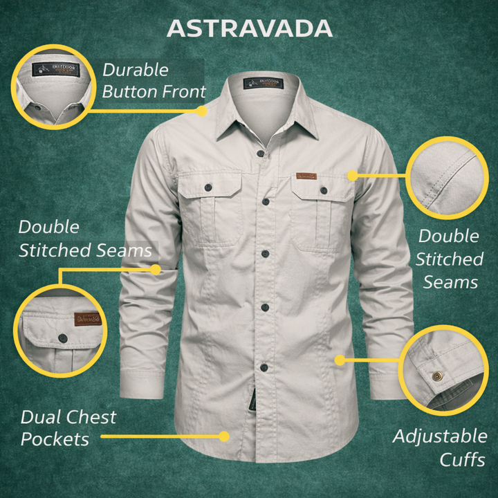 Lightweight Long-Sleeve Outdoor Shirt – Durable Cotton-Blend Design