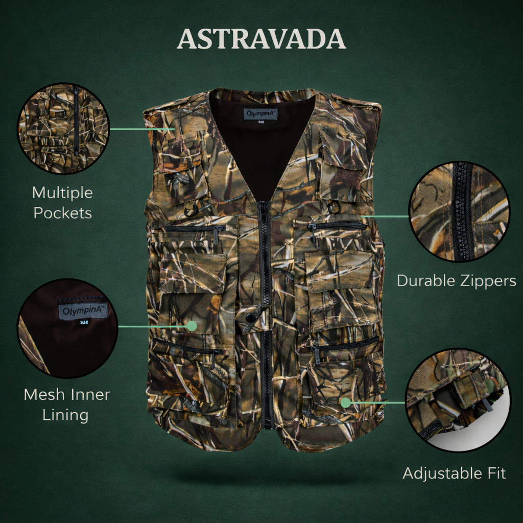 Men’s Camouflage Outdoor Vest – Multi Pocket Utility Design