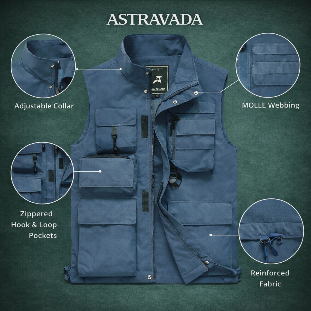 Men’s Lightweight Workwear Vest – Multi-Pocket Utility for Outdoor Use
