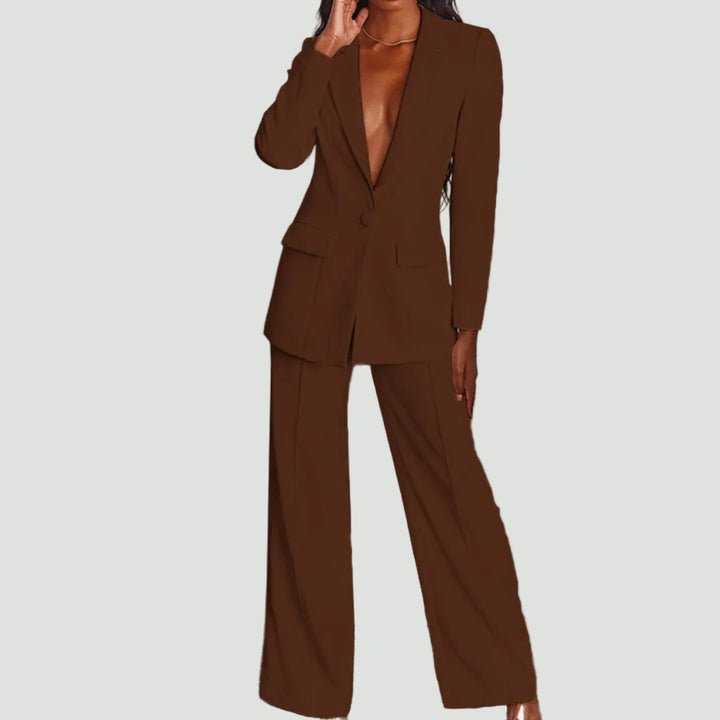 Women’s Blazer & Trouser Set – Slim Silhouette, Timeless Business Style