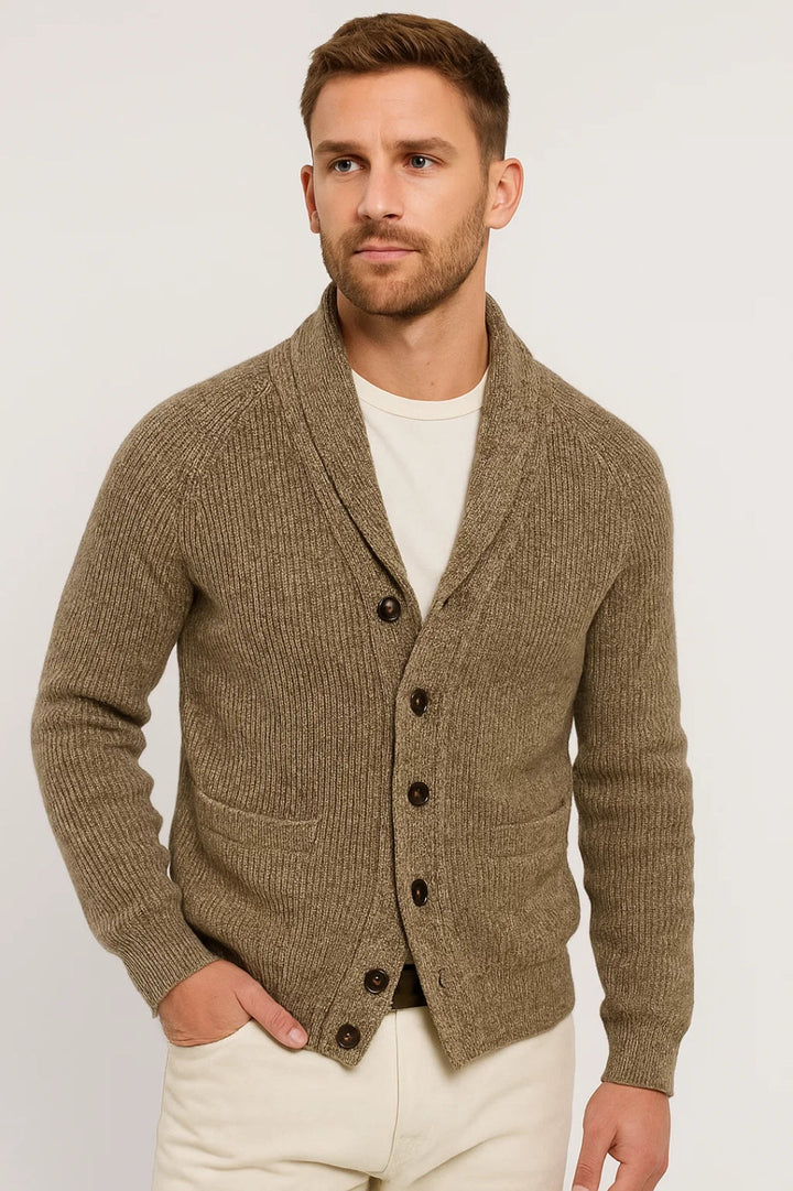 Men’s Shawl Collar Cardigan – Button-Up Knit for Everyday Warmth