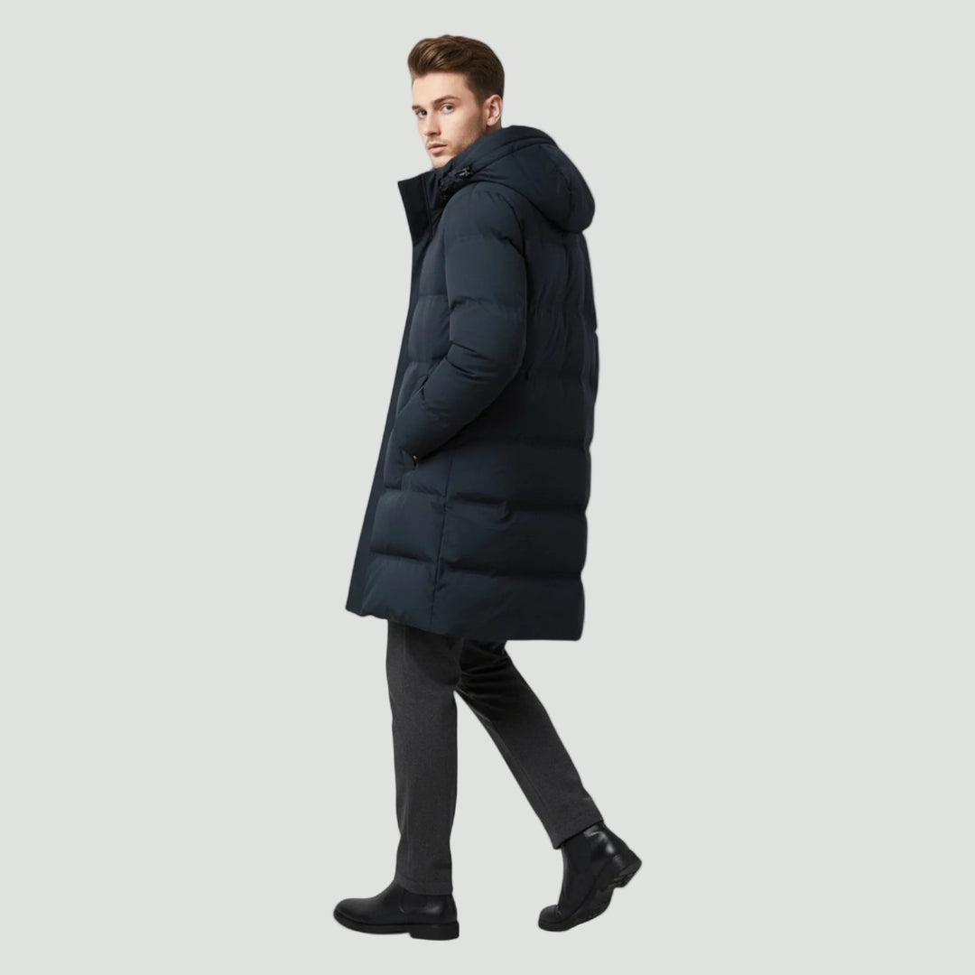 Men’s Winter Parka – Long Insulated Coat, Wind-Resistant & Water-Repellent