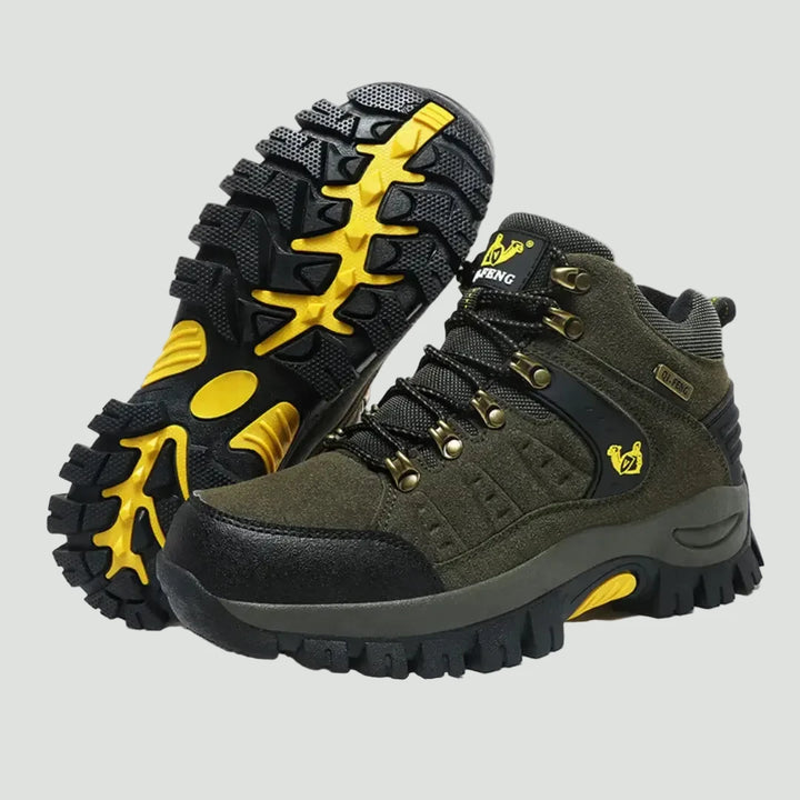 Leather Hiking Shoes with Cushioning – Unisex Waterproof Walking Boots