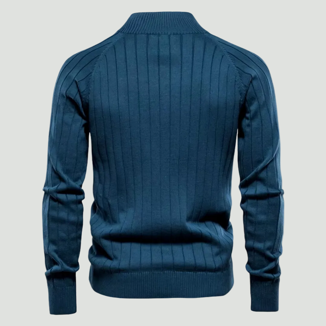 Fine Knit Zip Cardigan | Stylish Knitwear with Stand Collar