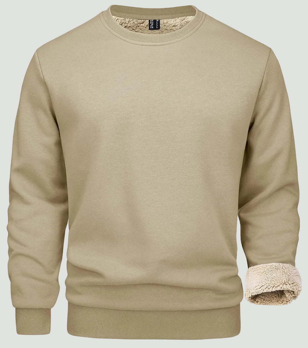 Men’s Winter Jumper – Fleece-Lined Crew Neck, Regular Fit