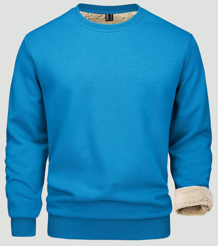 Men’s Winter Jumper – Fleece-Lined Crew Neck, Regular Fit