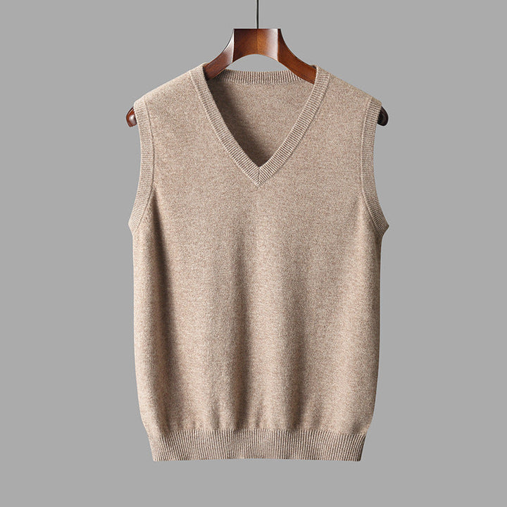 Men’s V-Neck Knit Vest – Classic Layering Style