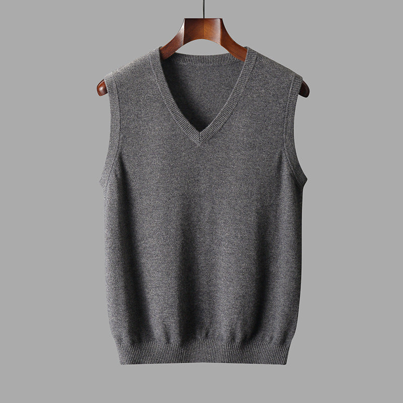 Men’s V-Neck Knit Vest – Classic Layering Style