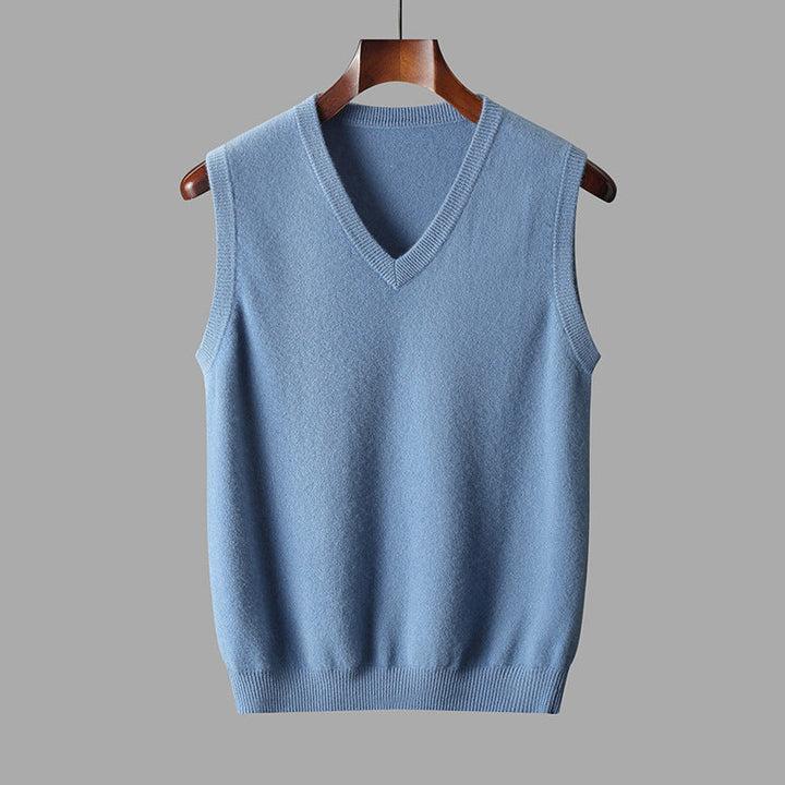 Men’s V-Neck Knit Vest – Classic Layering Style
