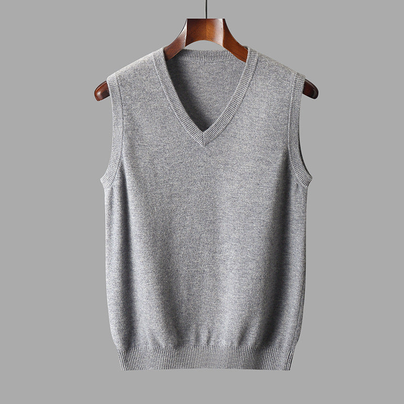 Men’s V-Neck Knit Vest – Classic Layering Style