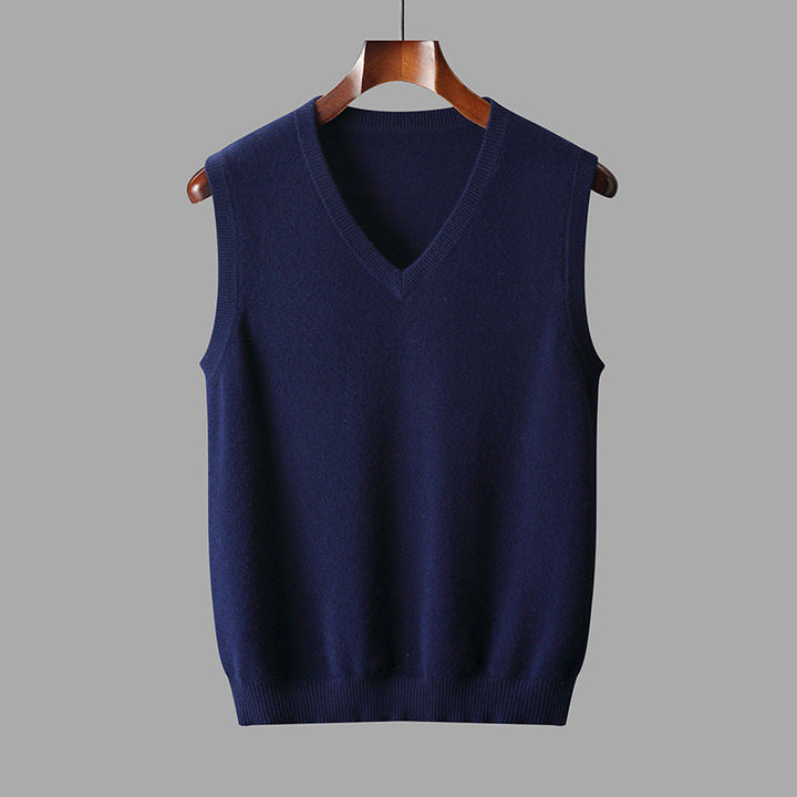 Men’s V-Neck Knit Vest – Classic Layering Style