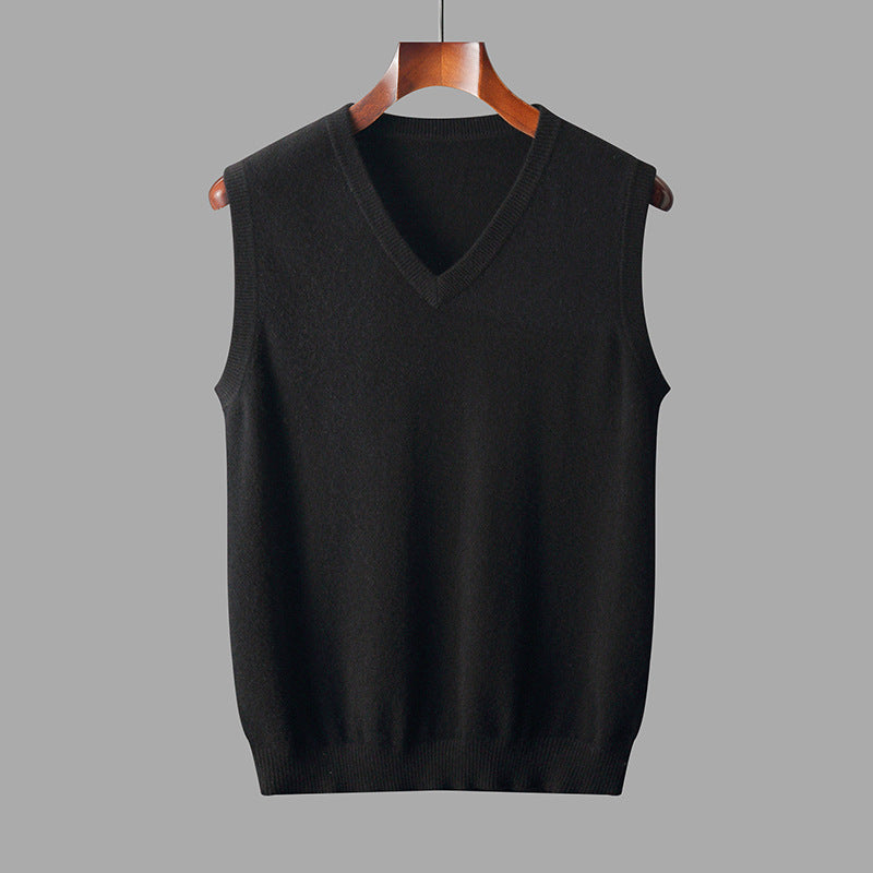 Men’s V-Neck Knit Vest – Classic Layering Style