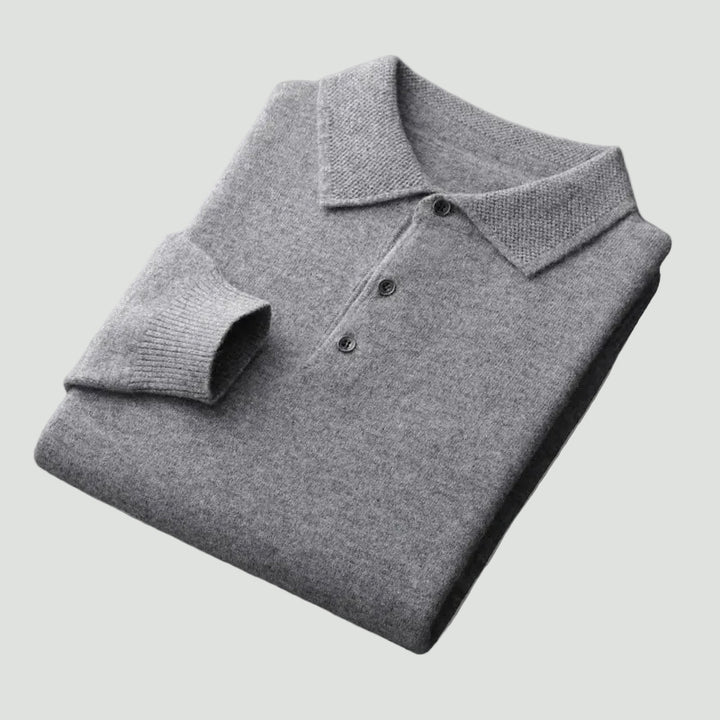 Men’s Polo Collar Jumper – Knitted Autumn/Winter Layer