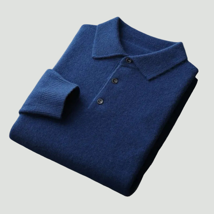 Men’s Polo Collar Jumper – Knitted Autumn/Winter Layer