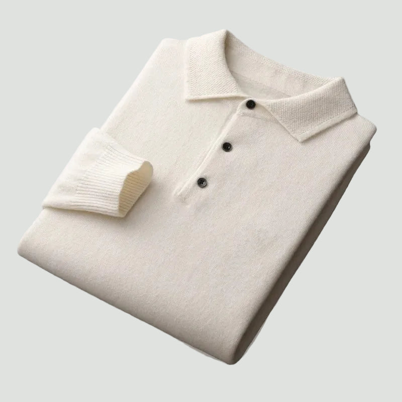 Men’s Polo Collar Jumper – Knitted Autumn/Winter Layer