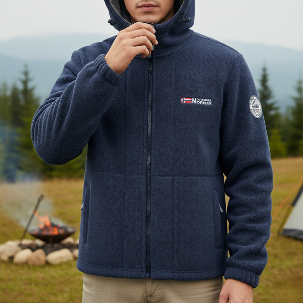Men’s Windproof Fleece Jacket – Breathable Layer for Cold Weather