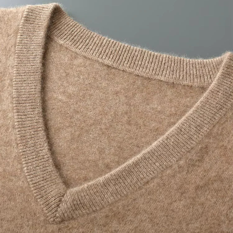 Men’s V-Neck Knit Vest – Classic Layering Style