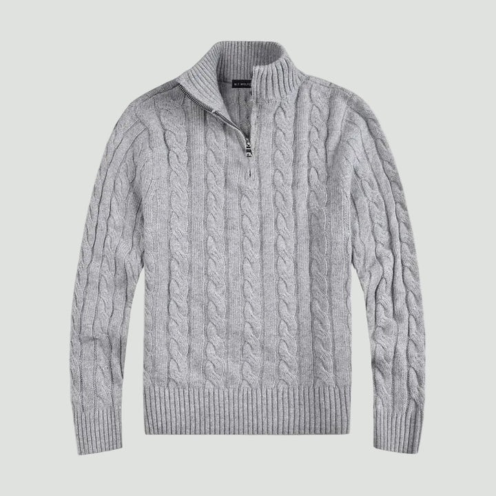 Men’s Half Zip Sweater – Refined Knit with High Collar
