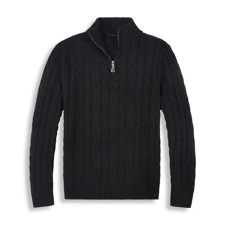 Men’s Half Zip Sweater – Refined Knit with High Collar