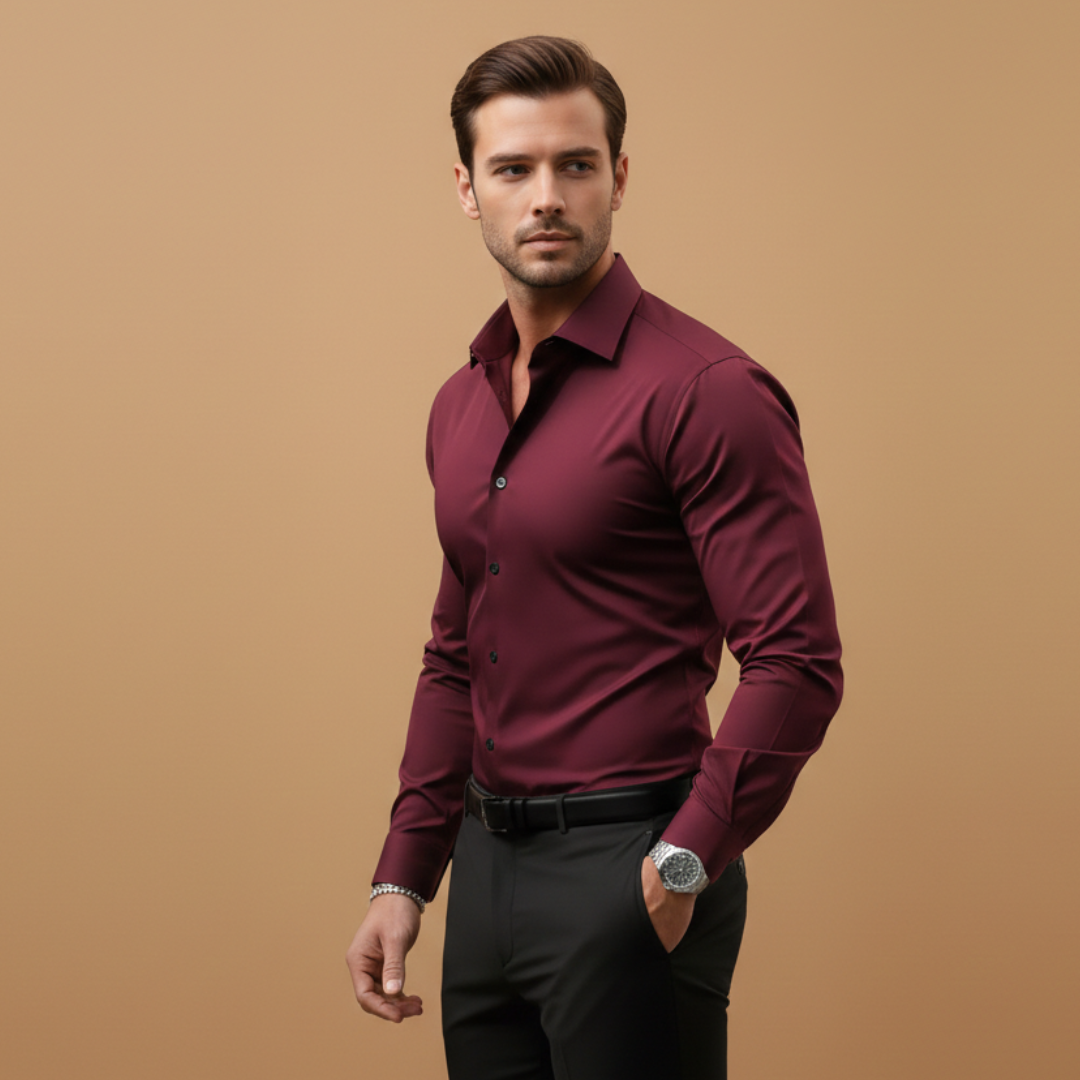 Men’s Fitted Shirt – Structured Collar for Smart Everyday Wear