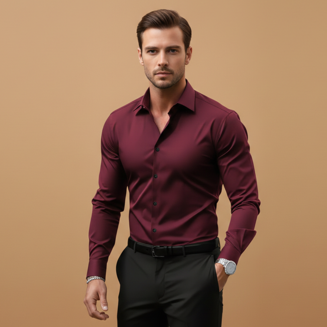 Men’s Fitted Shirt – Structured Collar for Smart Everyday Wear