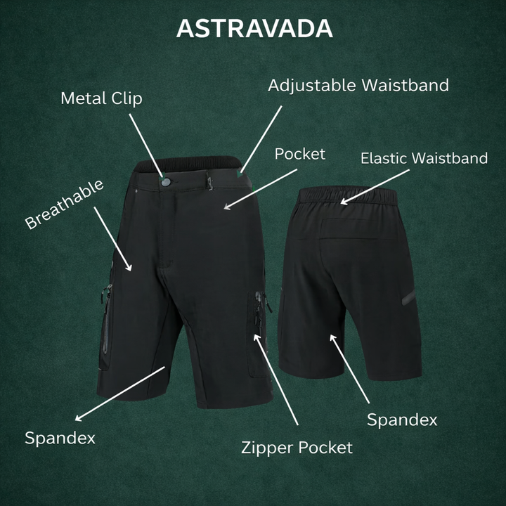 Men’s MTB Cargo Shorts – Durable Cycling Shorts with Zippered Pockets