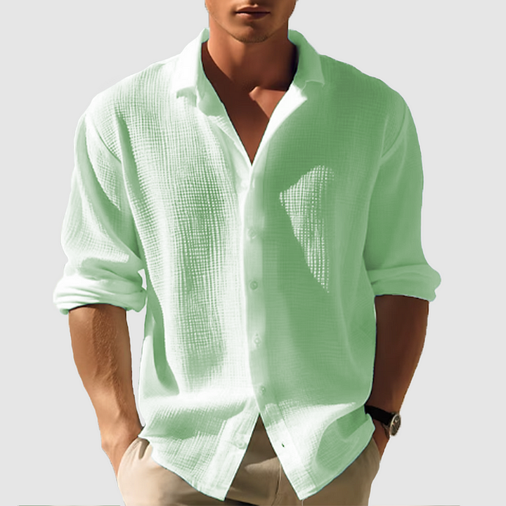 Men's Relaxed-Fit Short-Sleeve Button-Down Shirt for Summer