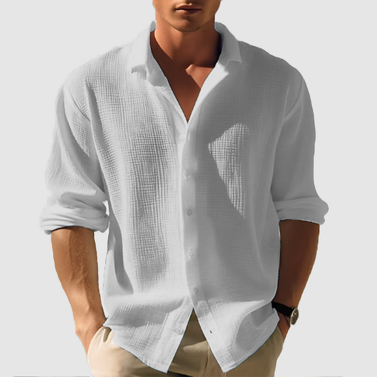 Men's Relaxed-Fit Short-Sleeve Button-Down Shirt for Summer