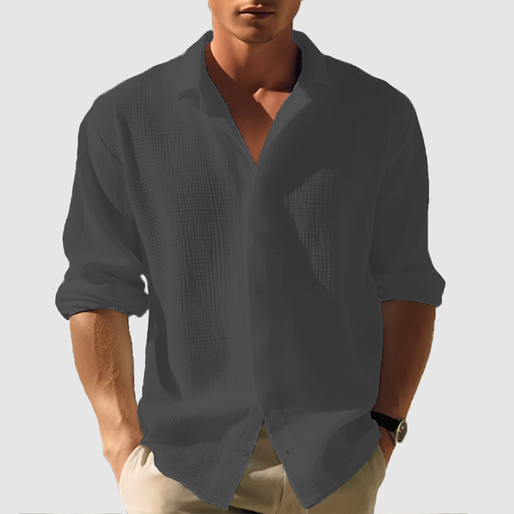Men's Relaxed-Fit Short-Sleeve Button-Down Shirt for Summer