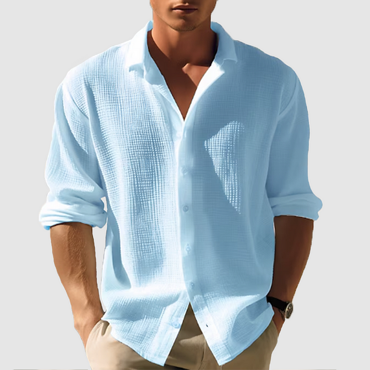Men's Relaxed-Fit Short-Sleeve Button-Down Shirt for Summer