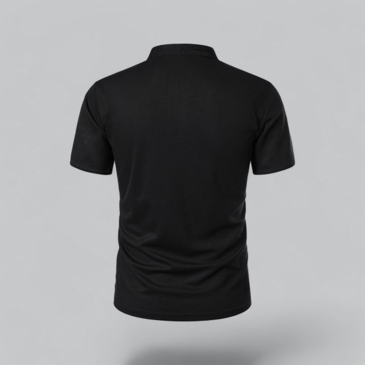 Men's Short-Sleeve Collarless Polo Shirt for Smart-Casual Wear