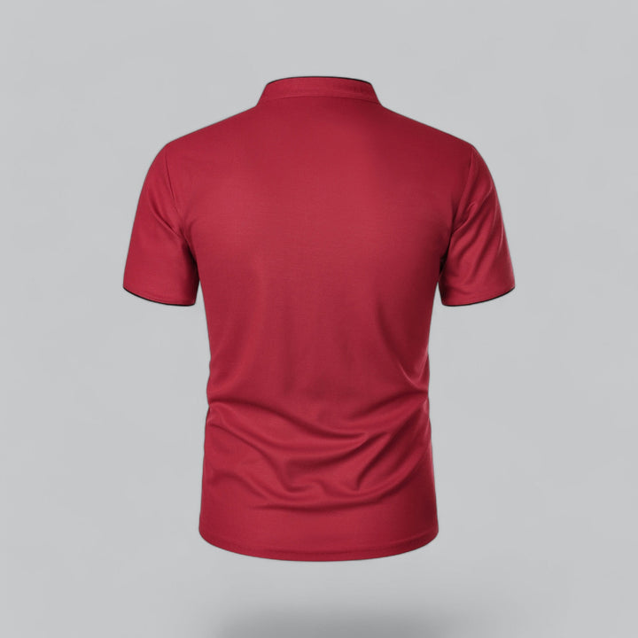 Men's Short-Sleeve Collarless Polo Shirt for Smart-Casual Wear
