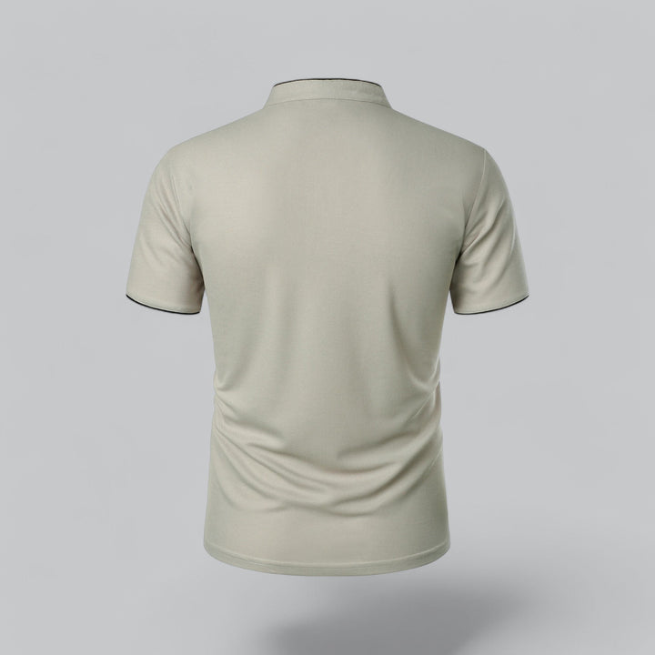 Men's Short-Sleeve Collarless Polo Shirt for Smart-Casual Wear