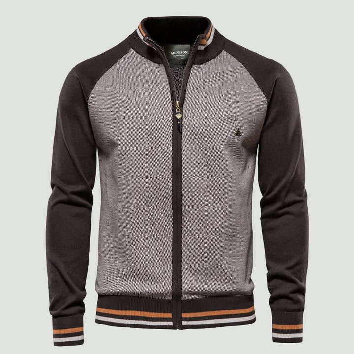 Fine Knit Zip Cardigan | Stylish Knitwear with Stand Collar
