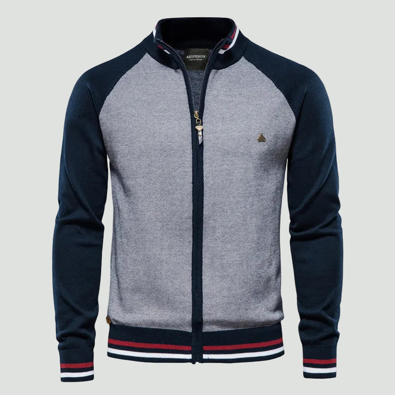 Fine Knit Zip Cardigan | Stylish Knitwear with Stand Collar