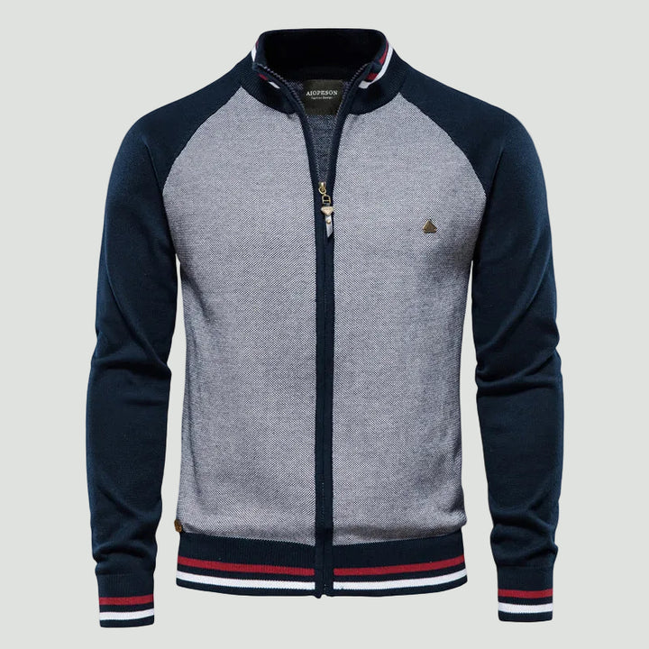 Fine Knit Zip Cardigan | Stylish Knitwear with Stand Collar