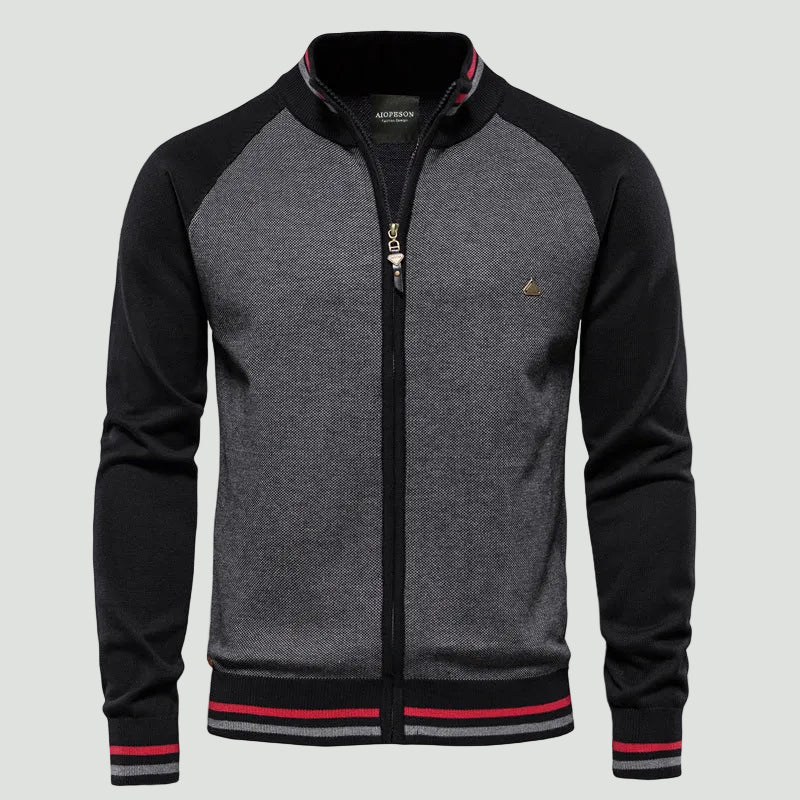 Fine Knit Zip Cardigan | Stylish Knitwear with Stand Collar