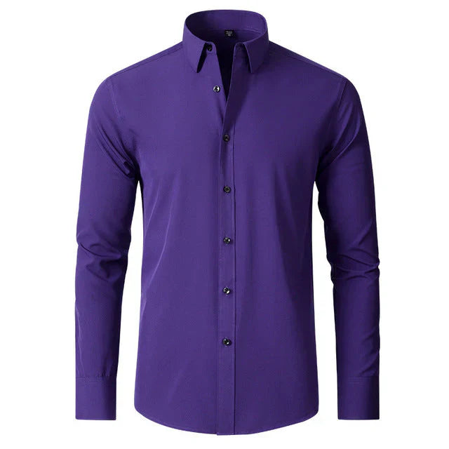 Men’s Stretch Long Sleeve Shirt – Crease-Resistant Smart Casual