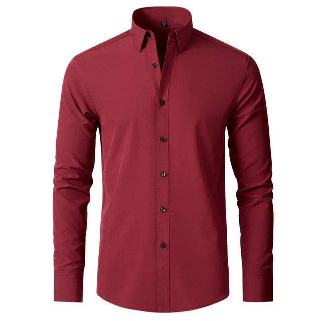 Men’s Stretch Long Sleeve Shirt – Crease-Resistant Smart Casual