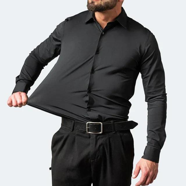 Men’s Stretch Long Sleeve Shirt – Crease-Resistant Smart Casual