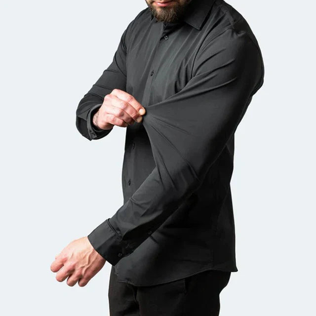 Men’s Stretch Long Sleeve Shirt – Crease-Resistant Smart Casual