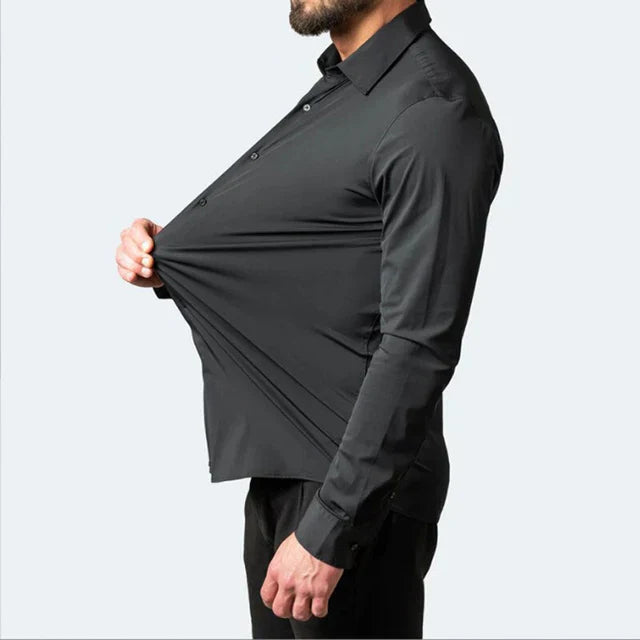 Men’s Stretch Long Sleeve Shirt – Crease-Resistant Smart Casual