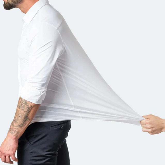 Men’s Stretch Long Sleeve Shirt – Crease-Resistant Smart Casual