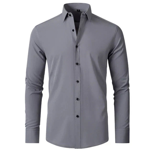 Men’s Stretch Long Sleeve Shirt – Crease-Resistant Smart Casual