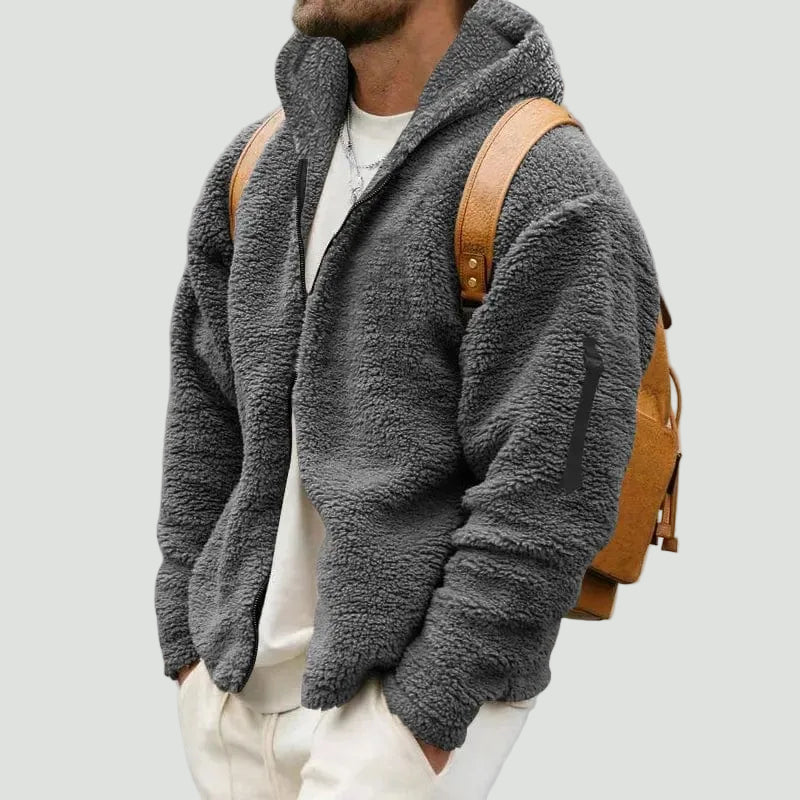 Men’s Teddy Fleece Zip-Up Hoodie | Soft Warmth and Casual Everyday Style