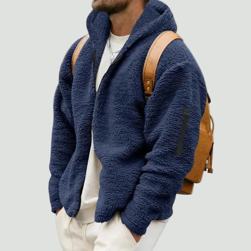 Men’s Teddy Fleece Zip-Up Hoodie | Soft Warmth and Casual Everyday Style