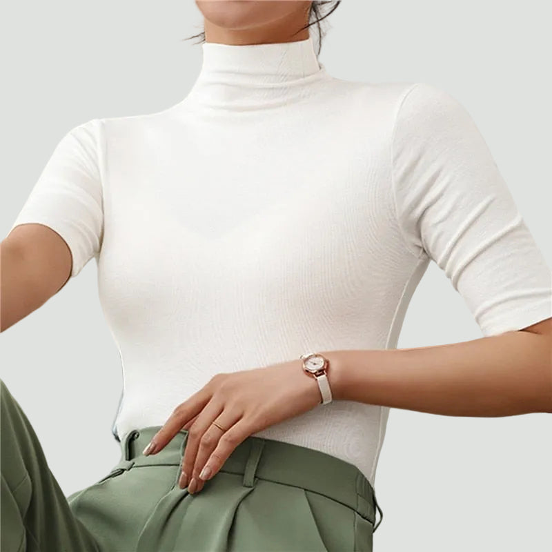Women’s Turtleneck Knit Top | Sleek Fit and Elegant High Collar