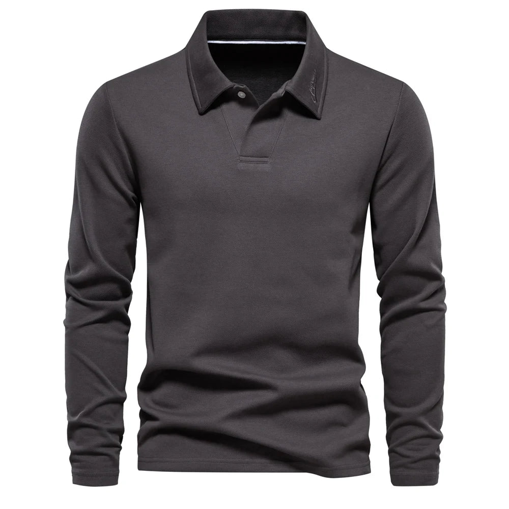 Men’s Long Sleeve Polo Shirt – Slim Fit Style for Everyday Wear