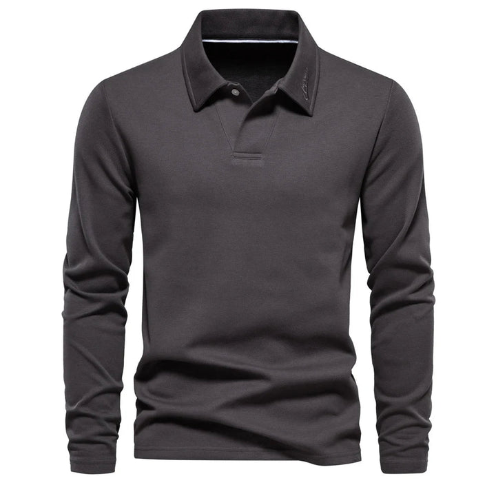 Men’s Long Sleeve Polo Shirt – Slim Fit Style for Everyday Wear