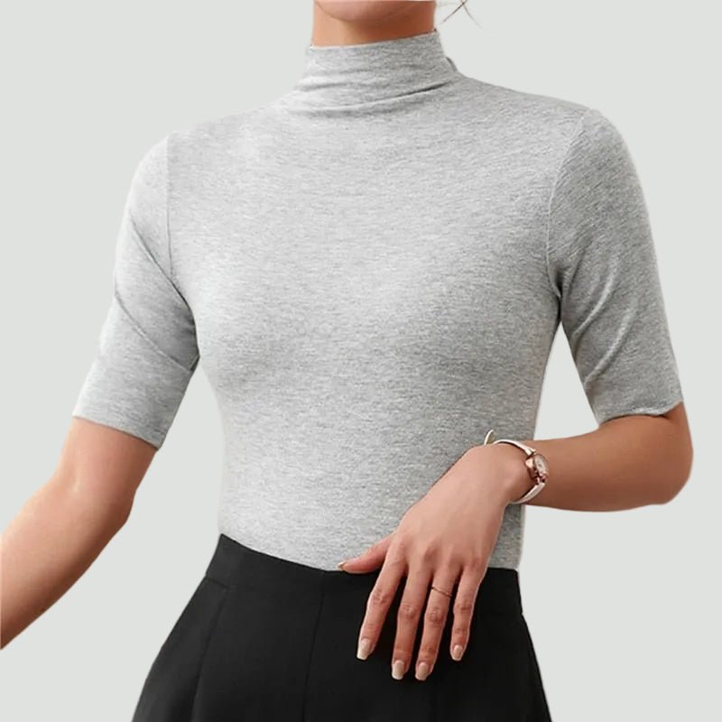 Women’s Turtleneck Knit Top | Sleek Fit and Elegant High Collar